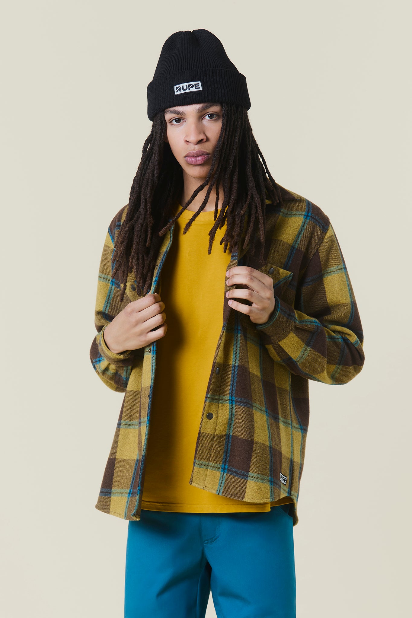 wool checked shirt