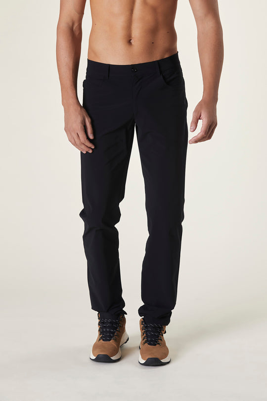 Deep Black - Pantalone Uomo Elegante Elasticizzato a Taglio Jeans