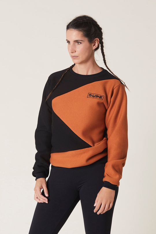 Women's Crewneck Sweatshirt - Orange Twist